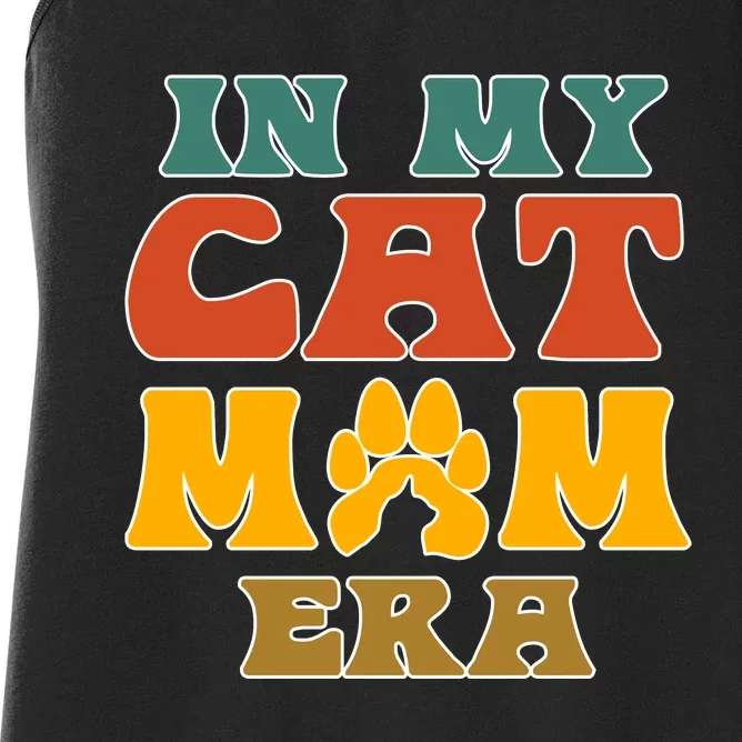 Groovy In My Cat Mom Era Retro Women's Racerback Tank