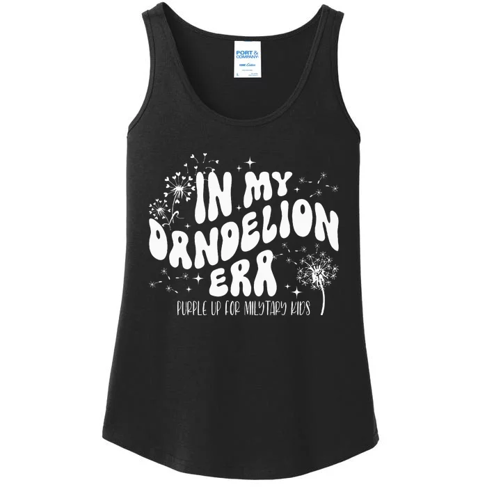 Groovy In My Dandelion Era Purple Up For Military Ladies Essential Tank