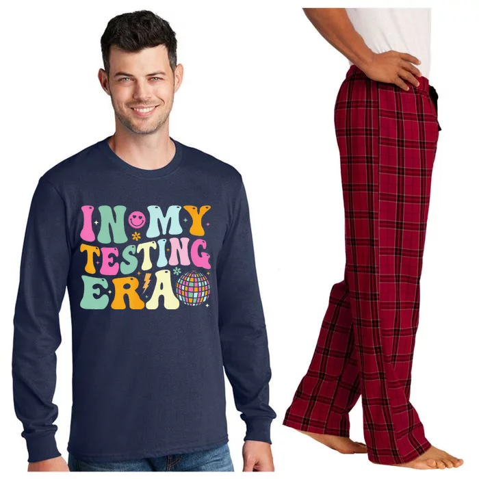 Groovy In My Testing Era Testing Day Teacher Test Day Long Sleeve Pajama Set