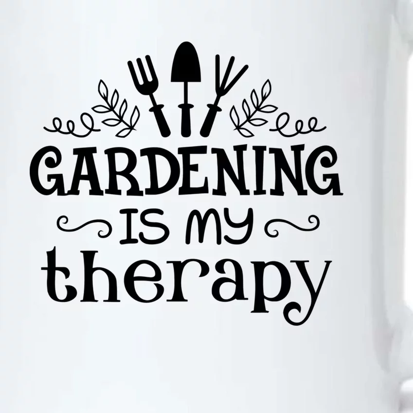 Gardening Is My Therapy Gift Black Color Changing Mug