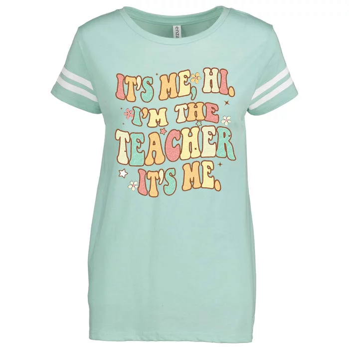 Groovy Its Me Hi Im The Teacher It’s Me Back To School Gifts Enza Ladies Jersey Football T-Shirt