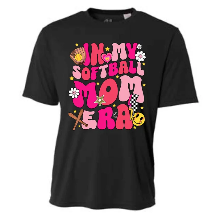 Groovy In My Softball Mom Era Mom Life Game Day Vibes Cute Gift Cooling Performance Crew T-Shirt