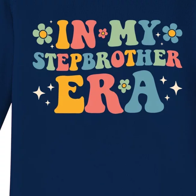 Groovy In My Stepbrother Era Retro Family Matching Step Bro Cute Gift Baby Long Sleeve Bodysuit