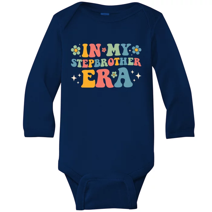 Groovy In My Stepbrother Era Retro Family Matching Step Bro Cute Gift Baby Long Sleeve Bodysuit