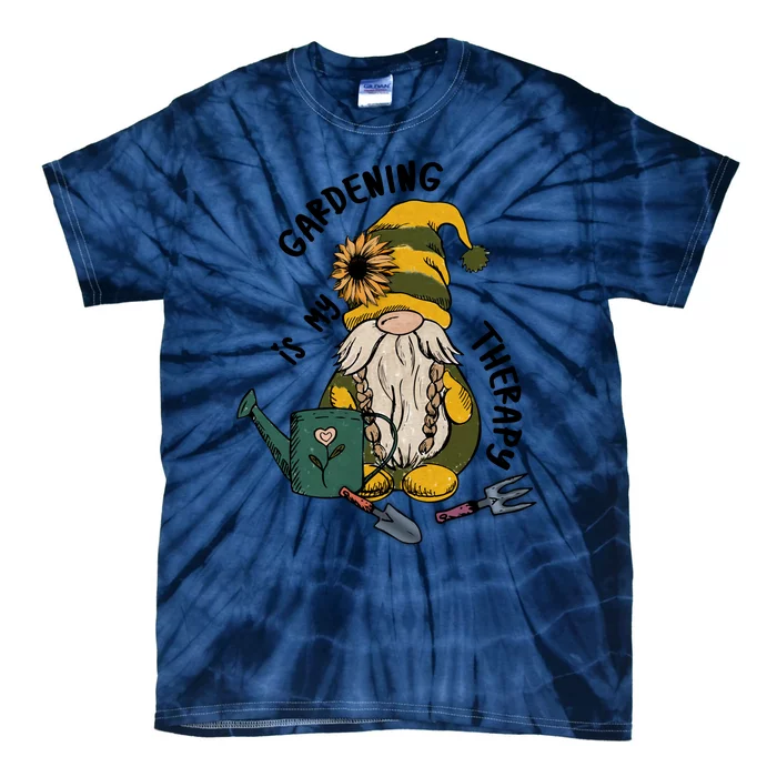 Gardening Is My Therapy Gnome Tie-Dye T-Shirt