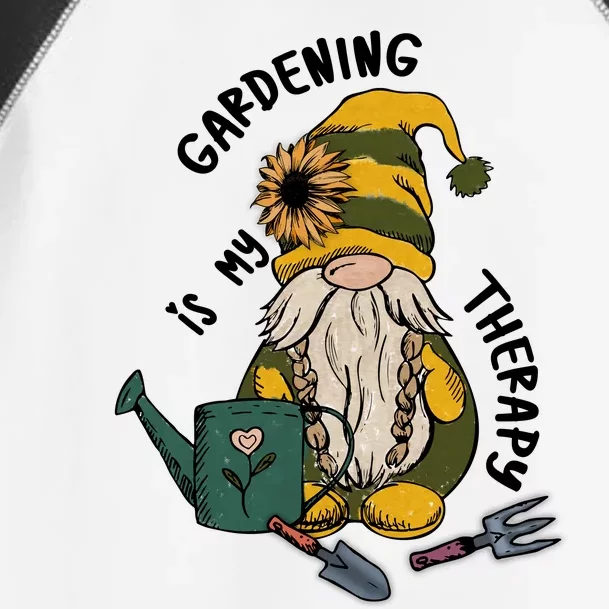 Gardening Is My Therapy Gnome Toddler Fine Jersey T-Shirt