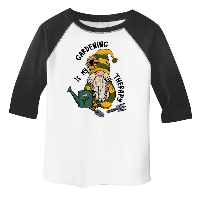 Gardening Is My Therapy Gnome Toddler Fine Jersey T-Shirt