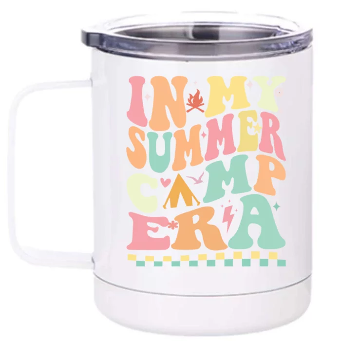 Groovy In My Summer Camp Era Retro Summer Camping Gift Front & Back 12oz Stainless Steel Tumbler Cup