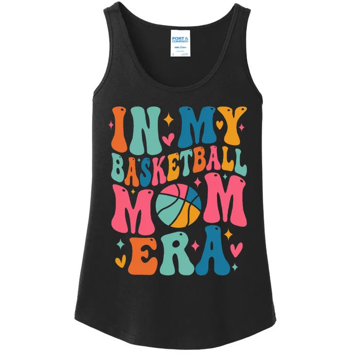 Groovy In My Basketball Mom Era Basketball Mama Mother Ladies Essential Tank