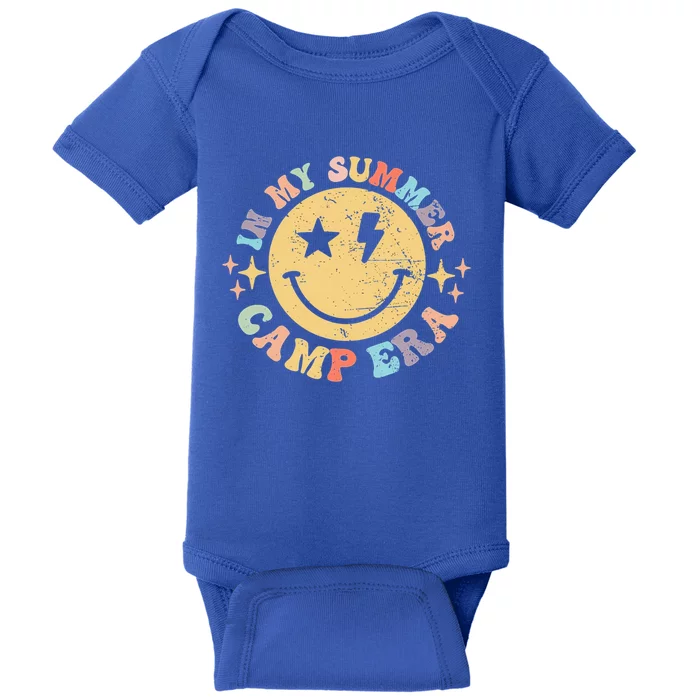 Groovy In My Summer Camp Era Retro Summer Camp Camping Funny Gift Baby Bodysuit