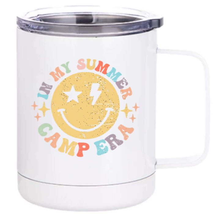 Groovy In My Summer Camp Era Retro Summer Camp Camping Funny Gift Front & Back 12oz Stainless Steel Tumbler Cup