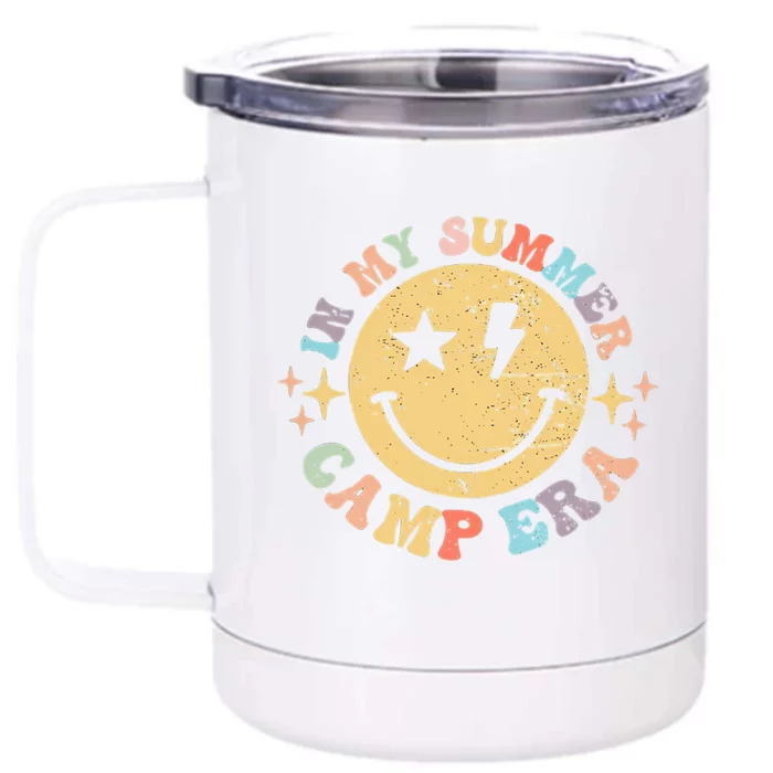 Groovy In My Summer Camp Era Retro Summer Camp Camping Funny Gift Front & Back 12oz Stainless Steel Tumbler Cup