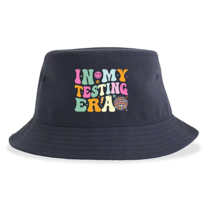 Groovy In My Testing Era Testing Day Teacher Test Day Sustainable Bucket Hat