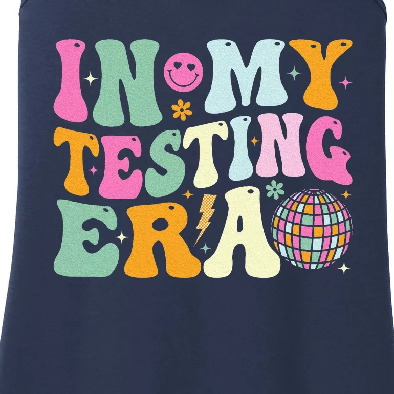 Groovy In My Testing Era Testing Day Teacher Test Day Ladies Essential Tank