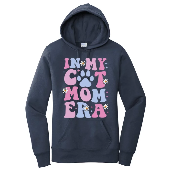 Groovy In My Cat Mom Era Funny Mother Cat Lover Gift Women's Pullover Hoodie