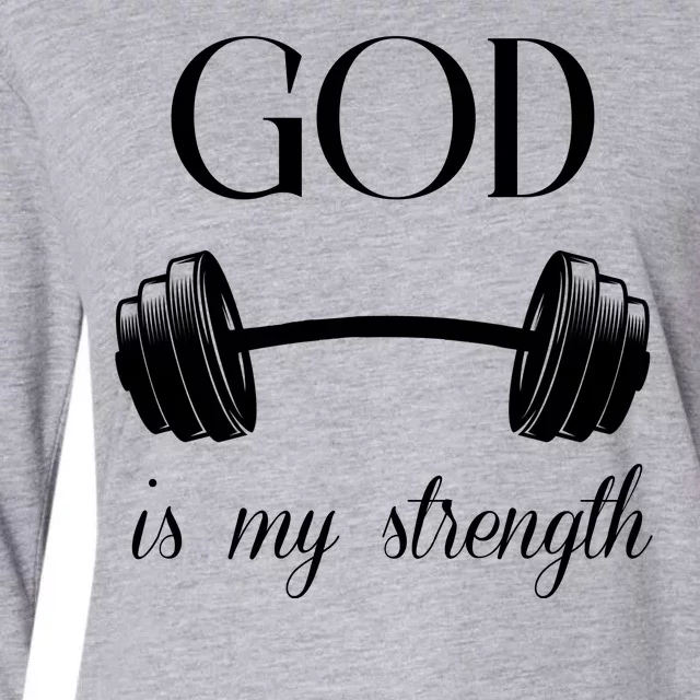 God Is My Strength Womens Cotton Relaxed Long Sleeve T-Shirt