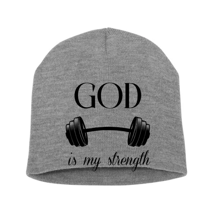 God Is My Strength Short Acrylic Beanie