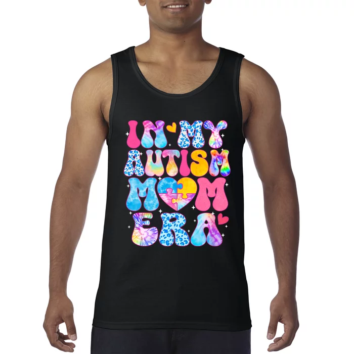 Groovy In My Autism Mom Era Autism Awareness Day Tank Top