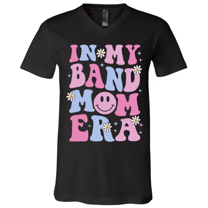 Groovy In My Band Mom Era Funny Band Mom Mama V-Neck T-Shirt