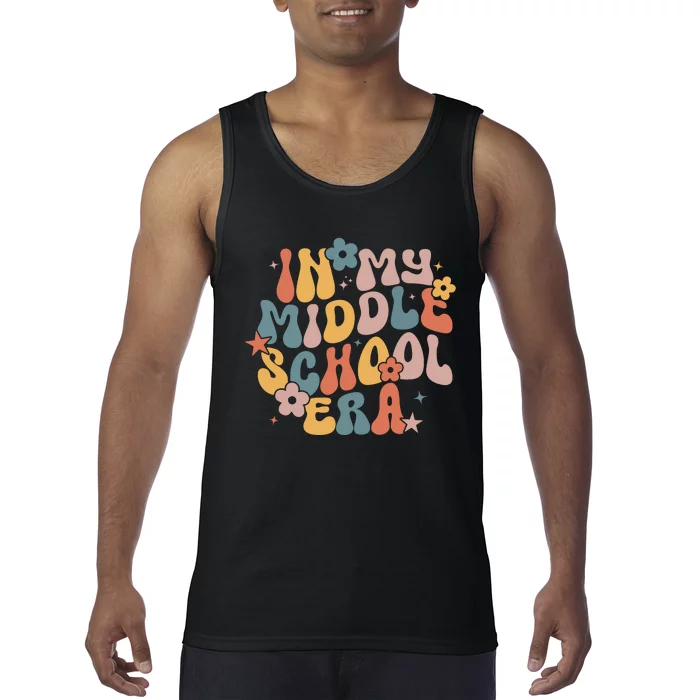 Groovy In My Middle School Era Back To School Teacher Girl Tank Top