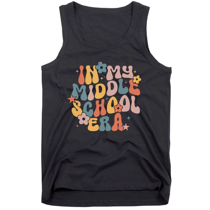 Groovy In My Middle School Era Back To School Teacher Girl Tank Top