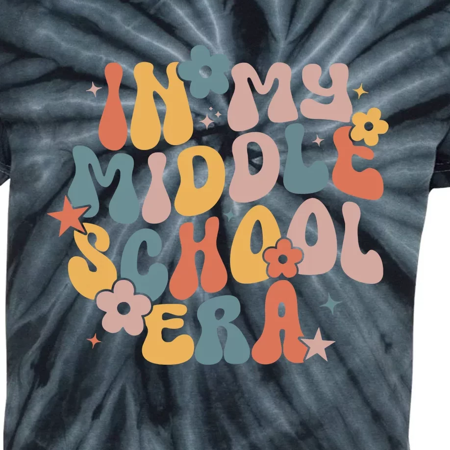 Groovy In My Middle School Era Back To School Teacher Girl Kids Tie-Dye T-Shirt