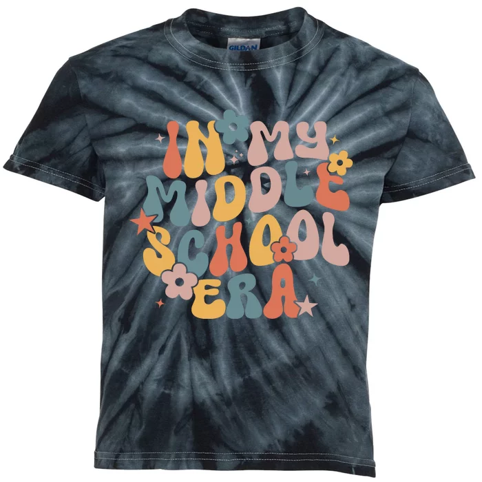 Groovy In My Middle School Era Back To School Teacher Girl Kids Tie-Dye T-Shirt