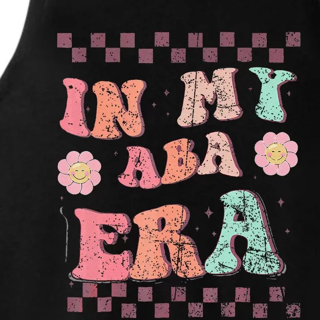 Groovy In My Aba Era Applied Behavior Analyst Aba Therapist Ladies Tri-Blend Wicking Tank