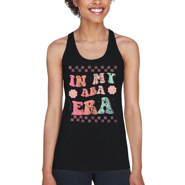 Groovy In My Aba Era Applied Behavior Analyst Aba Therapist Women's Racerback Tank