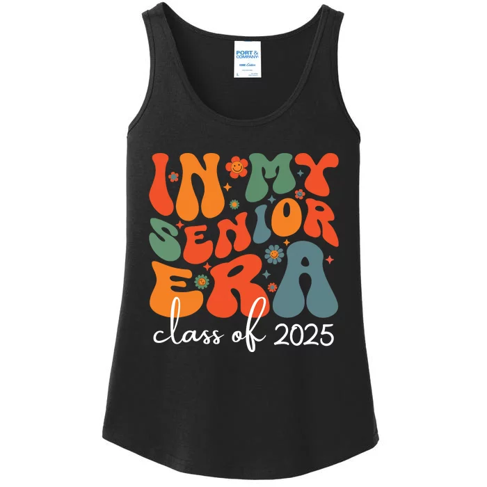 Groovy In My Senior Era Class Of 2025 Cute Graduation Party Ladies Essential Tank