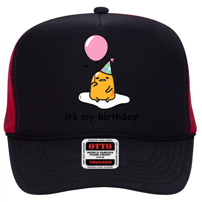 Gudetama It's My Birthday High Crown Mesh Trucker Hat