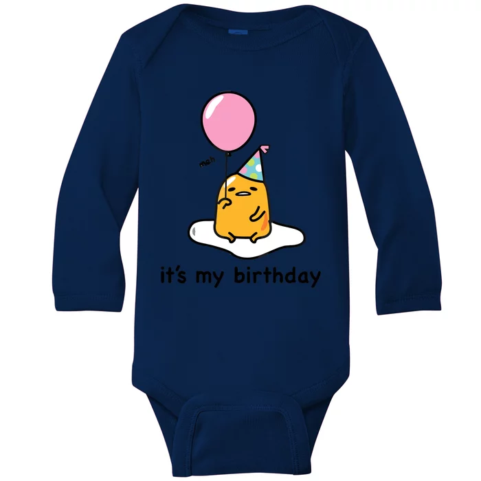 Gudetama It's My Birthday Baby Long Sleeve Bodysuit