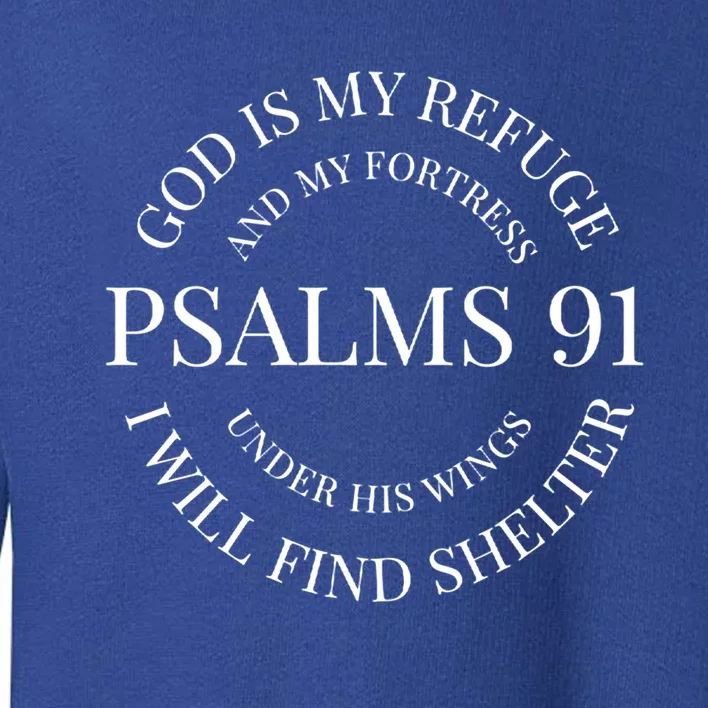 God Is My Refuge And My Fortress Psalm 91 Under His Wings Gift Toddler Sweatshirt