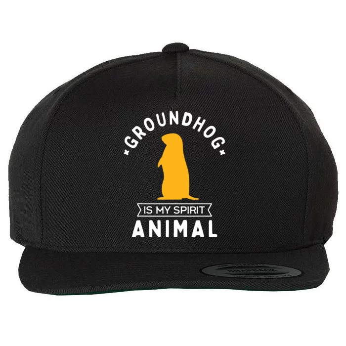 Groundhog Is My Spirit Animal Funny Woodchuck Wool Snapback Cap