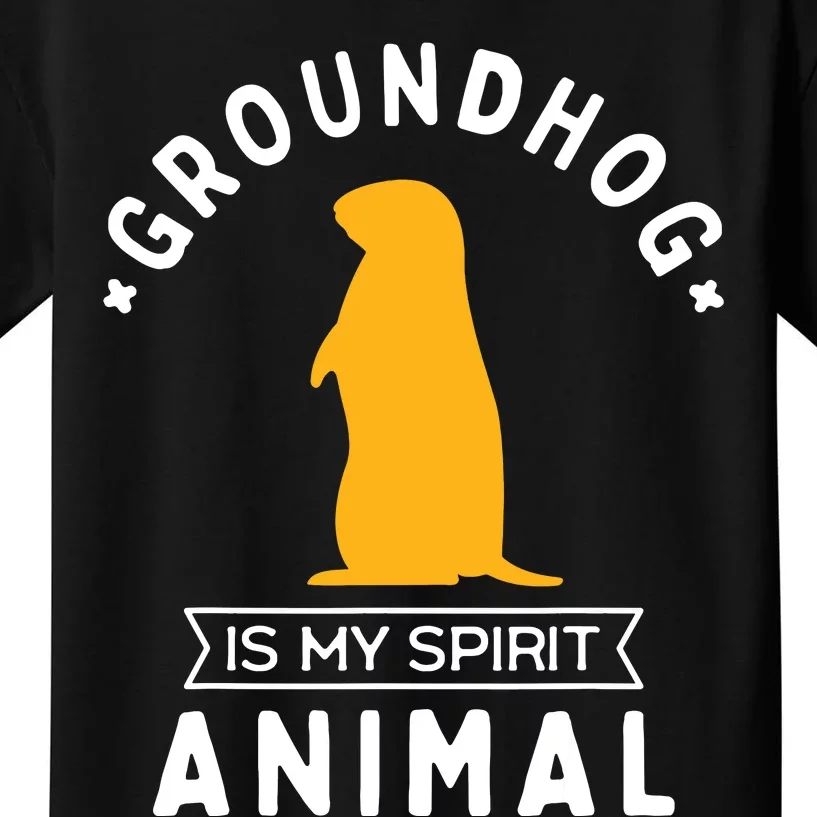 Groundhog Is My Spirit Animal Funny Woodchuck Kids T-Shirt