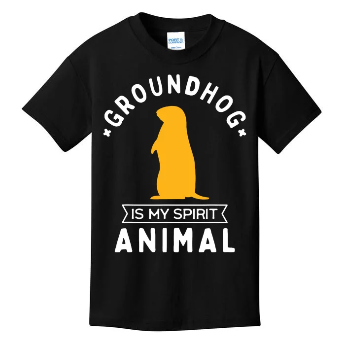 Groundhog Is My Spirit Animal Funny Woodchuck Kids T-Shirt