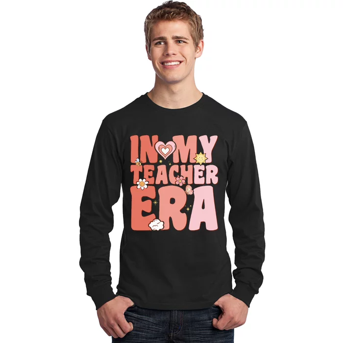 Groovy In My Teacher Era First Day Of School Back To School Long Sleeve Shirt