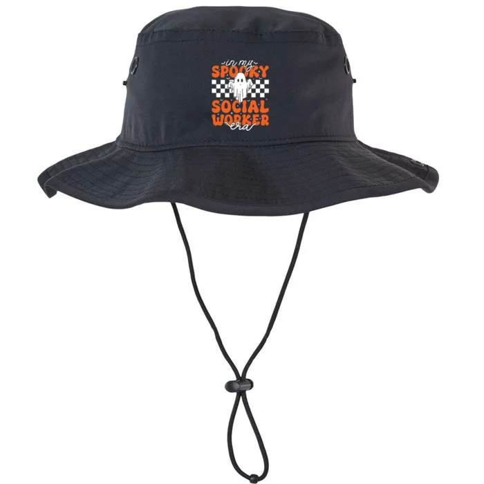 Groovy In My Spooky Social Worker Era Cute Ghost Halloween Legacy Cool Fit Booney Bucket Hat