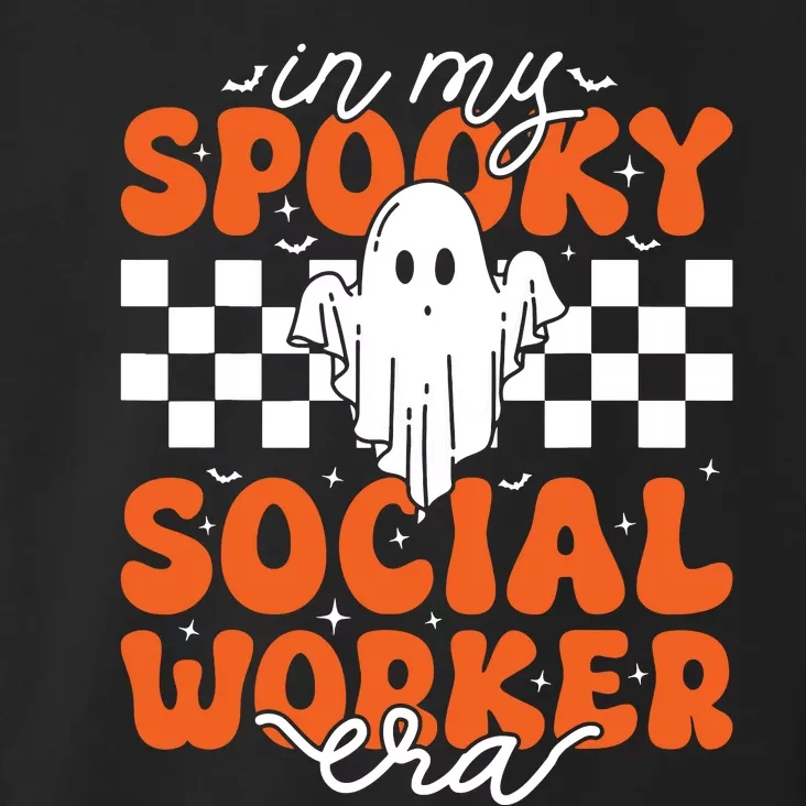 Groovy In My Spooky Social Worker Era Cute Ghost Halloween Toddler Hoodie