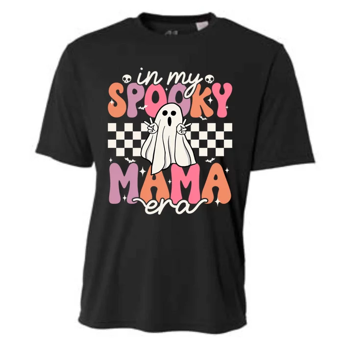 Groovy In My Spooky Mama Era Cute Retro Mom Halloween Ghost Gift Cooling Performance Crew T-Shirt