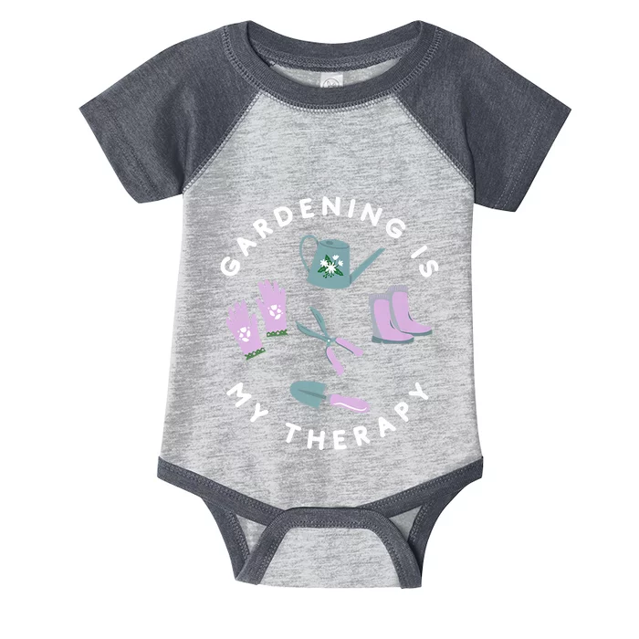 Gardening Is My Therapy Premium Infant Baby Jersey Bodysuit