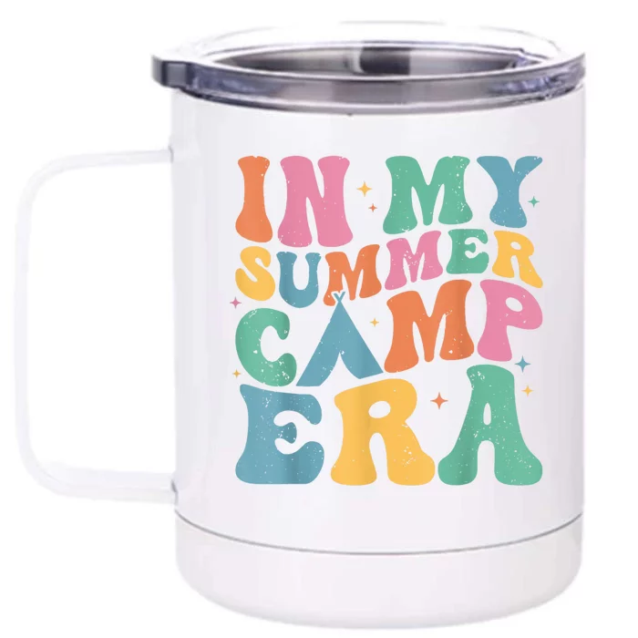 Groovy In My Summer Camp Era Retro Summer Camper Front & Back 12oz Stainless Steel Tumbler Cup