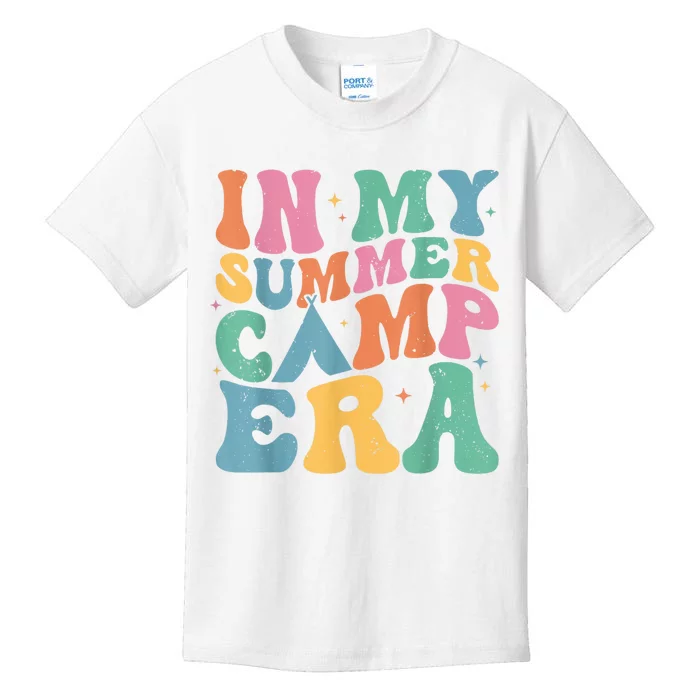 Groovy In My Summer Camp Era Retro Summer Camper Kids T-Shirt