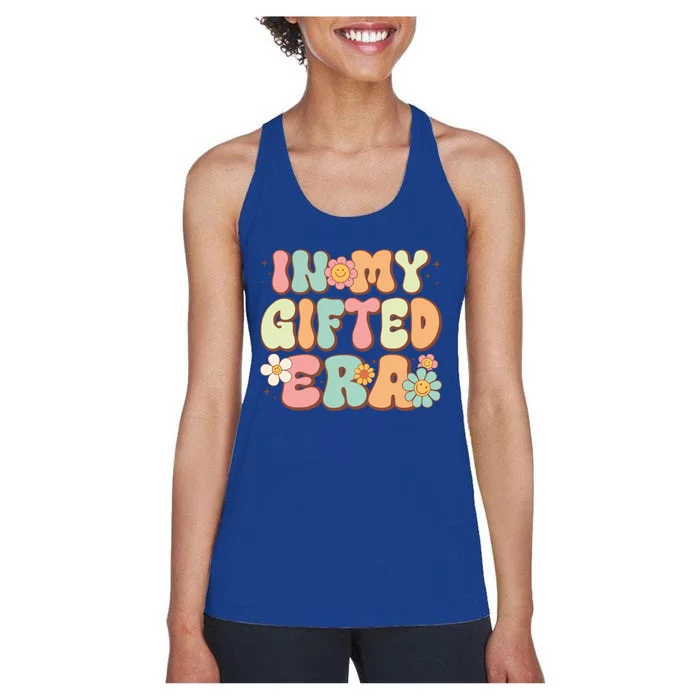 Groovy In My Gifted Era Matching Gifted Teacher Education Gift Women's Racerback Tank