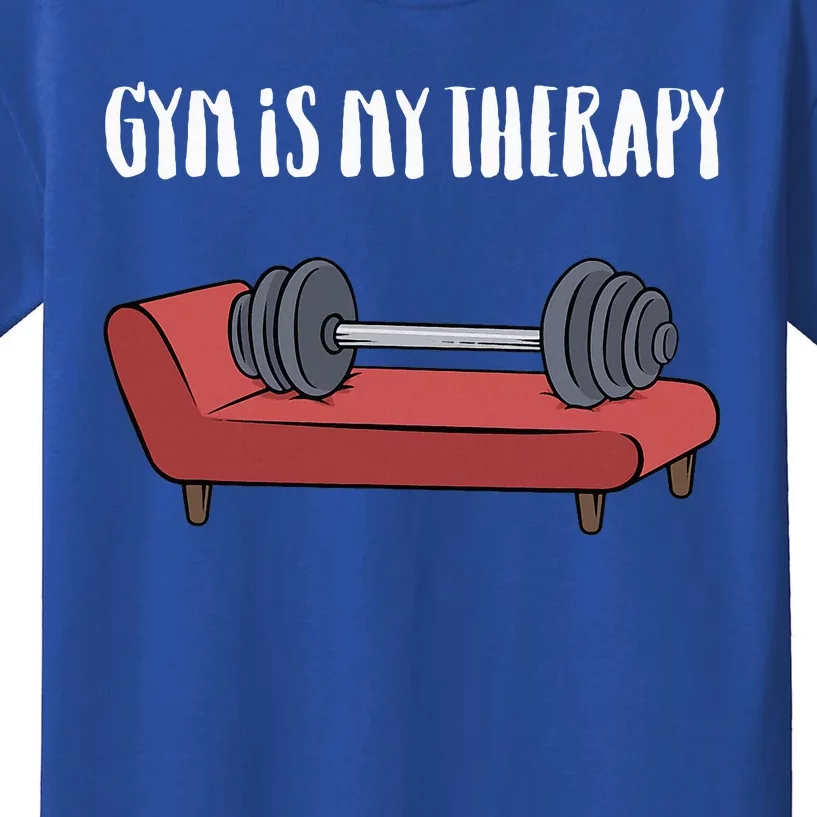 Gym Is My Therapy Funny Gym Kids T-Shirt