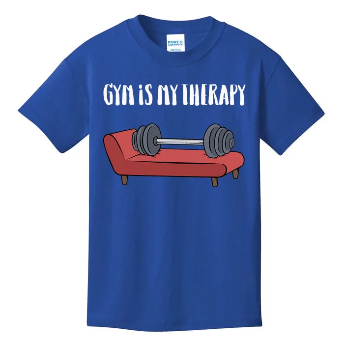 Gym Is My Therapy Funny Gym Kids T-Shirt