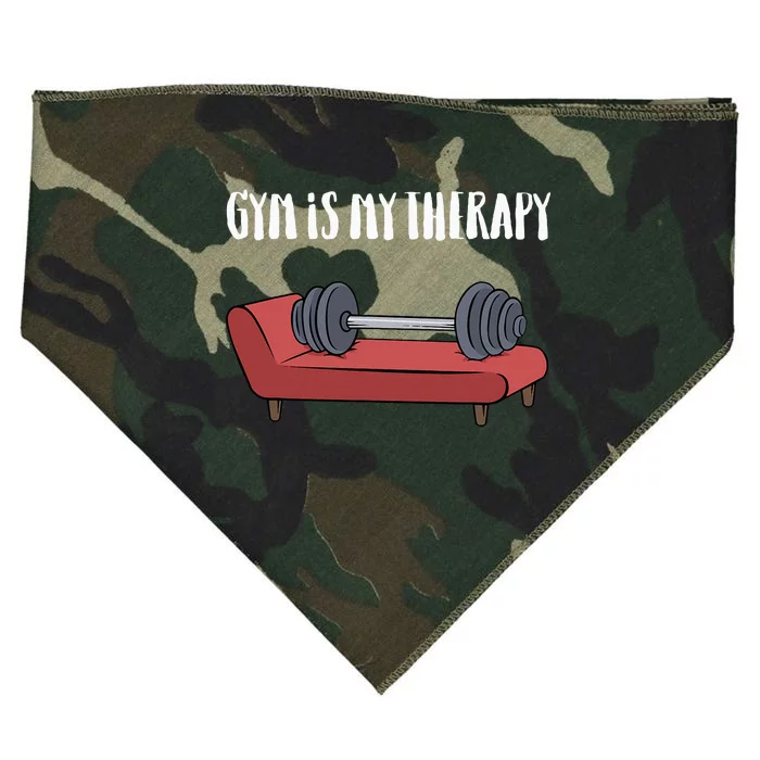 Gym Is My Therapy Funny Gym USA-Made Doggie Bandana