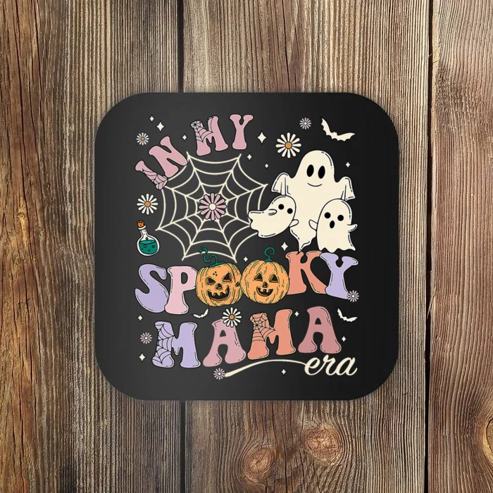 Groovy In My Spooky Mama Era Ghost Pumpkin Halloween Costume Coaster