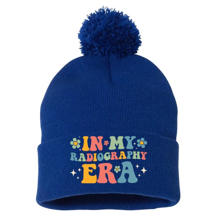 Groovy In My Radiography Era Radiography Funny Retro Funny Gift Pom Pom 12in Knit Beanie