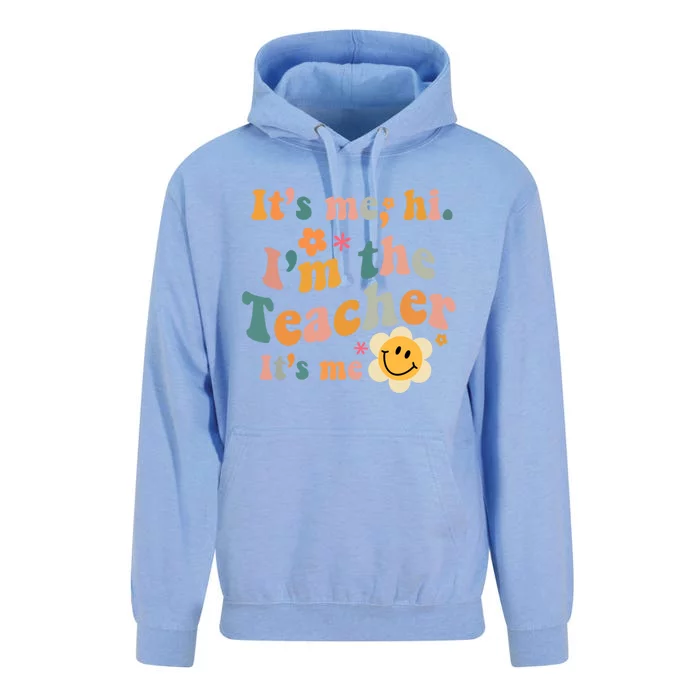 Groovy Its Me Hi Im The Teacher Its Me Teacher Daisy Flower Gift Unisex Surf Hoodie